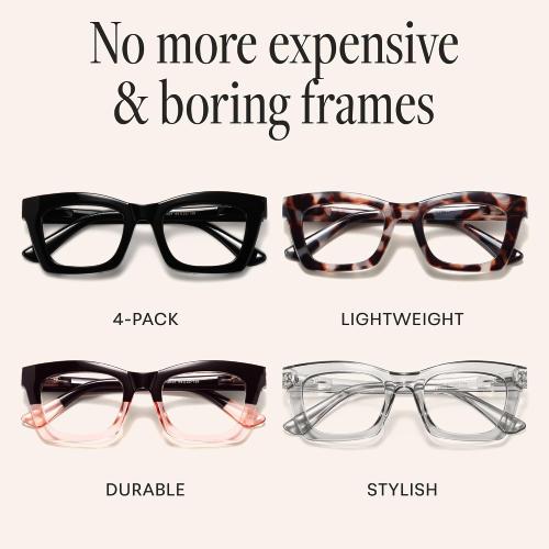 CCVOO Stylish Reading Glasses for Women, Eyeglasses, Blue Light Readers for Women, Computer Eye Glasses, Cheaters