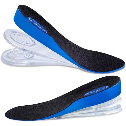 Dr. Shoesert 3-Layer Adjustable Height Increase Insoles, 3/4 Length Shock Absorption Cushion Heel Lift Inserts