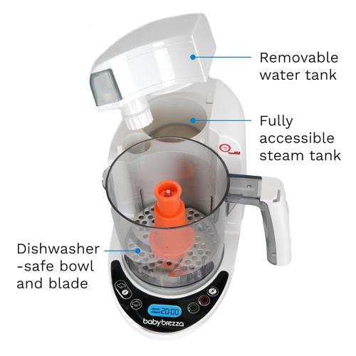Baby Brezza One Step Baby Food Maker Deluxe – Auto shut Off, Dishwasher Safe Cooker and Blender to Steam   Puree Organic Food for Infants   Toddlers - Set of 3 Pouches   3 Funnels