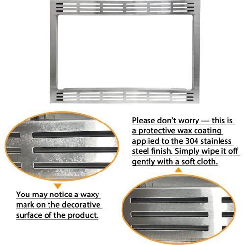 NN-TK922SS 27-inch Trim Kit for 2.2 cu ft Microwave Ovens Compatible with Panasonic, 27 inch, Stainless Steel
