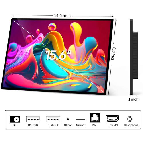 15.6 Digital Signage Display 10000 mAh Capacitive Touch Screen Advertising Display with Wireless Screen Mirroring, All in One LCD Screen HDMI-in with Android 11(2 32GB)