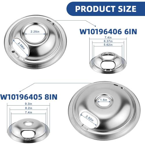 Silver Electric Stove Burner Drip Pans and Stove Burner by MIFLUS