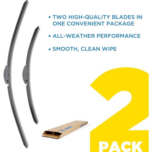 Rain-X 810330 Total Clear Beam Wiper Blades 26 & 16 Windshield Wipers for All-Weather Performance, Rubber Squeegee for Smooth Clean Wipe & Quiet Operation - 2 Pack Value