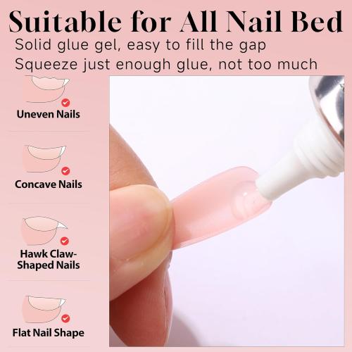 UNA GELLA UV Gel Nail Glue 20ml for Nails Tips, Super Strong Solid Glue Gel U V/LED Lamp Curing Required for Fake Acrylic Nail Tips, Press On Nails Art Extension
