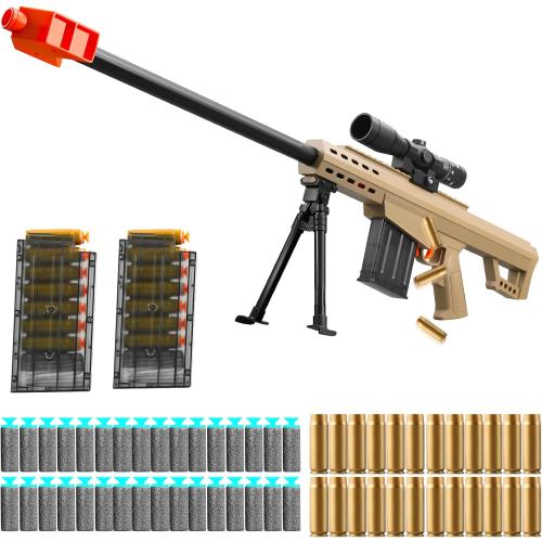 Toy Sniper Rifle with Scope Soft Bullet Toy Gun Shell ejecting Foam Blaster Guns Realistic Fake Prop Dart Backyard Outdoor Shooting Game for Kids Boys Teen Adult Gifts for Age 8-12 13 Years Old (37in)