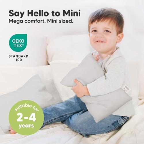 Mini Toddler Pillow with Pillowcase, 9x13 My Dreamy Pillow, French Gray