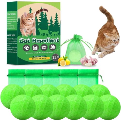 Cat Deterrent Outdoor, Natural Cat Deterrent Keep Cats Out of Yard Permanently, Cat Essentials for Indoor Cats Anti Scratch for Furniture Urination Garden Dog, Humane Educational Training Aids, 12 Pcs