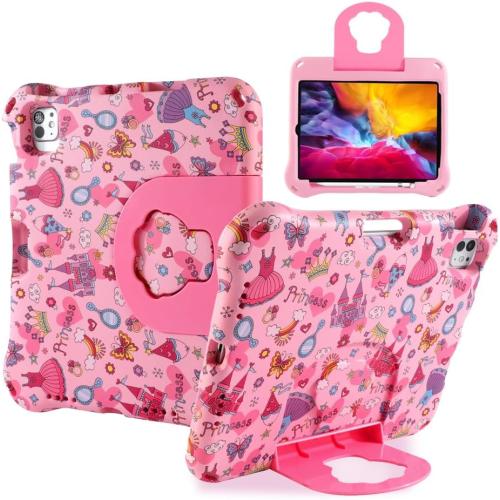 iPad 10 11 2025 A16 Princess Case for Kids Boy Girl Light EVA Kid-Proof iPad 10th 11th Gen 11inch Kid Tablet Case with Stand Handle Shockproof Kid-Friendly Durable Full Cover Pink