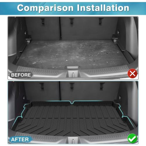 Mixsuper Custom Fit Cargo Liner for Buick Encore GX 2020-2024 2025 (Only Fits Models W/Cargo in Lower Position) All Weather Rear Trunk Liner Cargo Mat Black