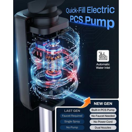 Outdoor Misting Fan with Water Pump, 30000mAh 12-Inch Outside Water Cooling Mister Fan for Patios Bedroom, Portable Standing Oscillating Fan with Mist System, Pedestal Fans with Remote/Spray/Timer
