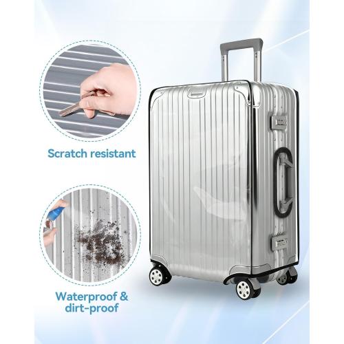 T Tersely Thicken Clear PVC Suitcase Cover Protectors 28 Suitcase Covers
