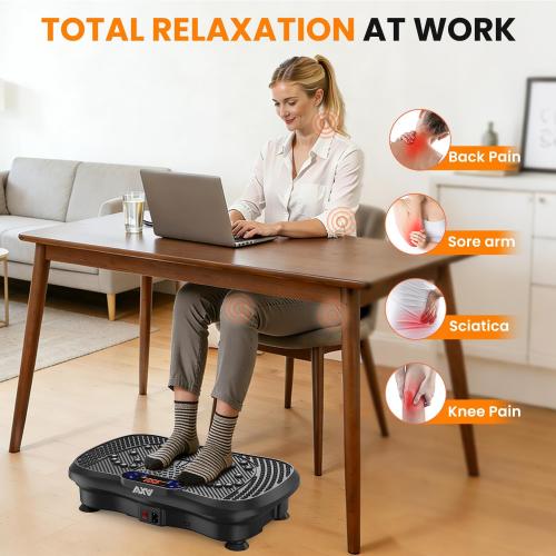 Vibration Plate Fitness Platform Exercise Machine Body Vibrating Board | Curved Design Powerful 200W Bluetooth Oscillating Shake Plate for Lymphatic Drainage Recovery Whole Body Toning With Handles