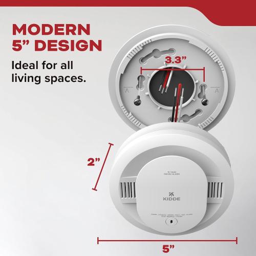 Kidde Smoke Detector, Hardwired & 10-Year Battery Backup, 20SA10-V, 1 Pack