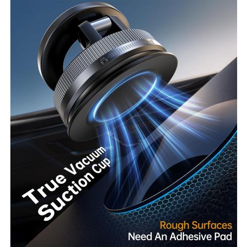 Coolpow【Newest Vacuum Magnetic Phone Holder for Car Phone Holder Mount【Movable Vacuum Suction】Magsafe Car Mount Cell Phone Holders for Your Car Accessories carmount 2.0 for iPhone 17 Pro Max 16 15 14