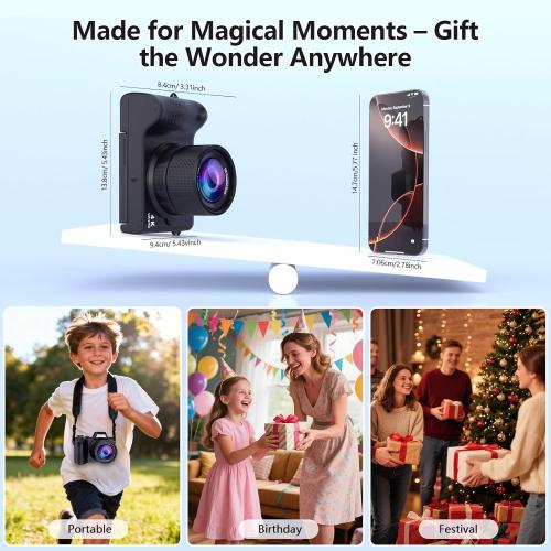 4K Digital Camera for Photography & Vlogging, 56MP Point and Shoot Digital Cameras with 180° Flip Screen, 16X Zoom Compact Travel Camera, Portable Cámara for Adults & Beginners with 32GB SD Card