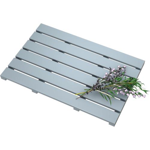 Bamboo Wooden Bath Floor Mat for Luxury Shower - Non-Slip Bathroom Waterproof Carpet for Indoor or Outdoor Use (Bluish Grey)