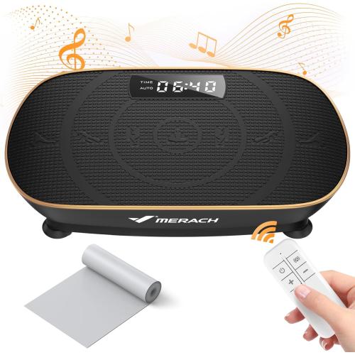 MERACH Vibration Plate Exercise Machine, Whole Body Workout Equipment for Women, Bluetooth and Silicone Pedal, Vibration Plate with Auto Mode, Vibrate Fitness Platform for Home