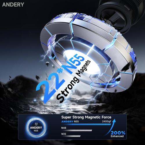 ANDERY Car Phone Holder for Magsafe [78 LBS Strongest Suction & 2400gf Strongest Magnetic] 360° Adjustable Car Phone Mount, Phone Holders for Your Car for iPhone 17-12 Pro Max Air Plus (Carbon Fiber)