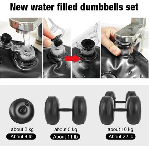 Water Filled Dumbbells Set - Water Filled Weights - Portable Travel Weights - Weights Adjustable Dumbbells - Portable Fitness Equipment - Strength Training - Fitness and Shaping