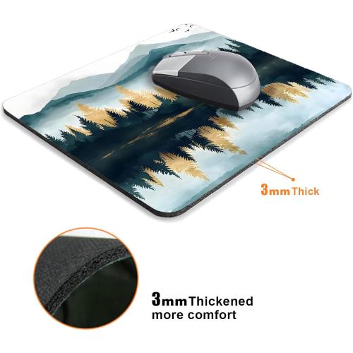 Aesthetics Misty Forest Mountain Mouse Pads for Desk, Portable Wireless Computer Mouse pad Small Design with Women, Non-Slip Rubber Base Laptop Mousepad 9.5 x 7.9 Smooth Surface for Office & Travel