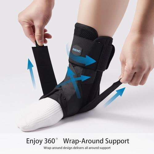Ankle Brace for Women Men - Ankle Support Brace for Sprained Ankle, Ankle Stabilizer for Achilles, Tendon, Sprain, Injury Recovery, Lace up Ankle wrap for Running, Basketball, Volleyball (Ankle Brace, Medium)