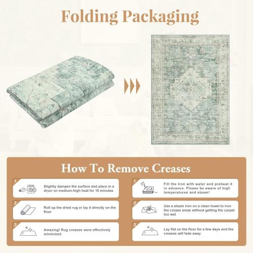 Washable Small  Runner Rug for Bathroom, Non Slip Kitchen Mats for Floor Entryway, Boho Indoor Front Door Mat Low-Pile Runners for Hallways, Farmhouse Rugs for Laundry, Sage Green