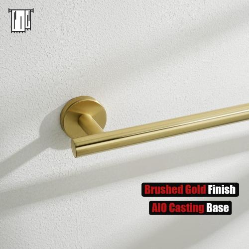 JQK Bath Towel Bar, 27 Inch Brushed Light Gold Towel Rack Bathroom, 304 Stainless Steel Thicken 0.8mm Towel Holder Wall Mount, Useable Length 24 Inch, TB110L24-BG