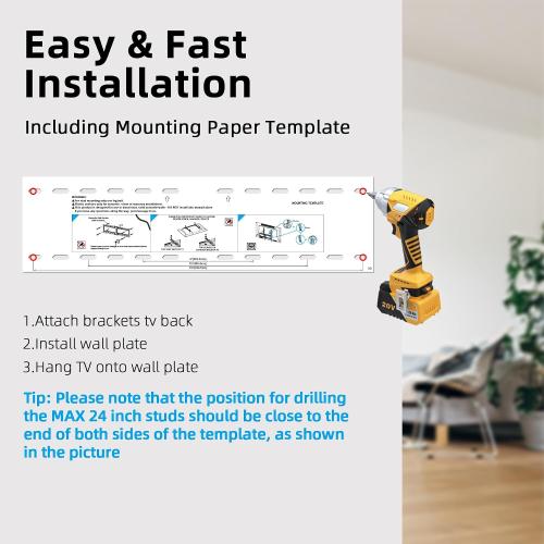 UL Listed Fixed TV Wall Mount for 37-86 Inch Screens, Low Profile TV Mount Fits 16, 18, 24 Studs, Wall Mount Bracket with Quick Release Lock, Max VESA 600x400mm, Holds up to 132 lbs by USX STAR