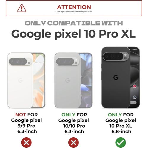 Dexnor for Google Pixel 10 Pro XL Case with Slide Camera Cover & 2 Front Frames & Built-in Screen Protector & Kickstand, Full-Body Shockproof Protective Cover Rugged Bumper Cases,Black(2025)