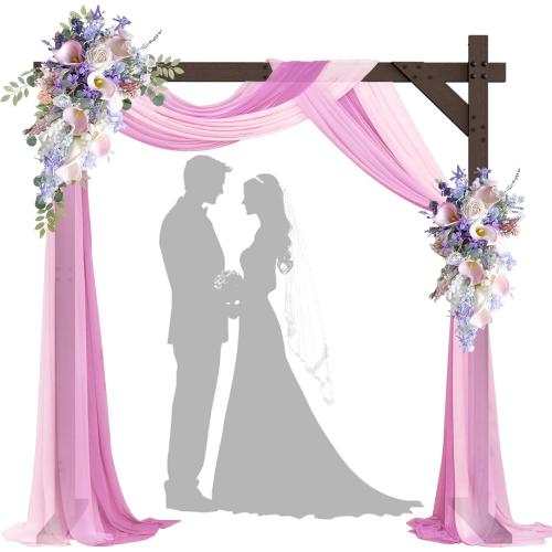 Wooden Wedding Arch – 7.48FT Square Wood Backdrop Stand for Ceremony & Events, Sturdy Wooden Arbor for Wedding Decorations, Indoor & Outdoor Garden Arch Frame