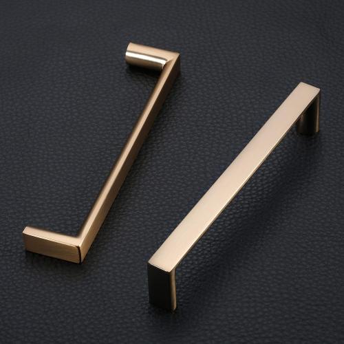 4 Pack 5 Inch(128mm) Cabinet Pulls Square Champagne Bronze Kitchen Cabinet Handles Kitchen Cabinet Hardware Gold Drawer Pulls for Dresser Cupboard Wardrobe