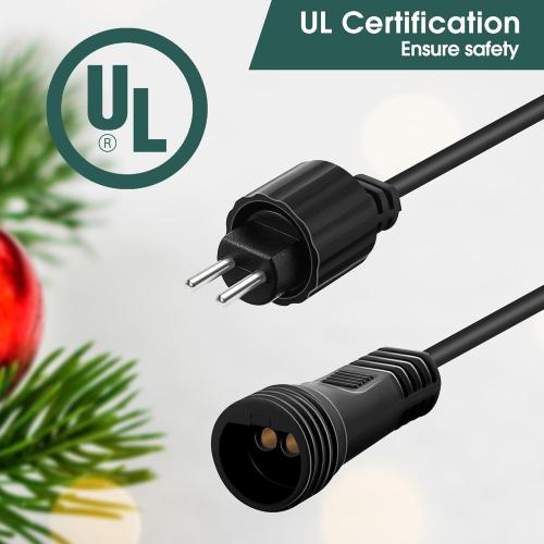 Meonum 3 Meters 2 Pin Extension Cable with Male and Female Connector, Compatible with TING SHEN Class 2 Power Supply, UL Certification 22AWG Waterproof Class 2 Power Unit Cord(Black,1 Pack)