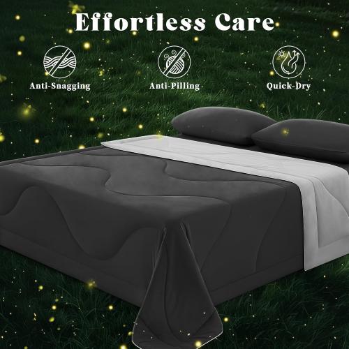 Cooling Comforter Queen Size for Hot Sleepers，80″x90″, Dark Grey