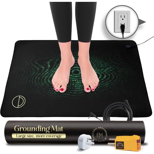 Earth and Moon Grounding Mat for Bed 24x35in - Full Body Grounding Pad and Mattress Cover for Pain, Inflammation and Restful Sleep, Includes 15 Feet Cord and Outlet Tester for Safe Use