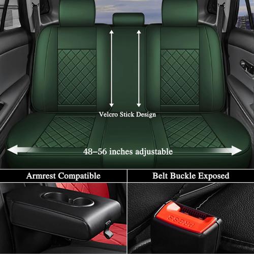 otoez Car Seat Covers Full Set, Universal Leather Seat Cover 5 Seat Waterproof & Breathable Automotive Seat Protector Full Coverage for Cars Sedens, Trucks, SUVs, Vans (Green)