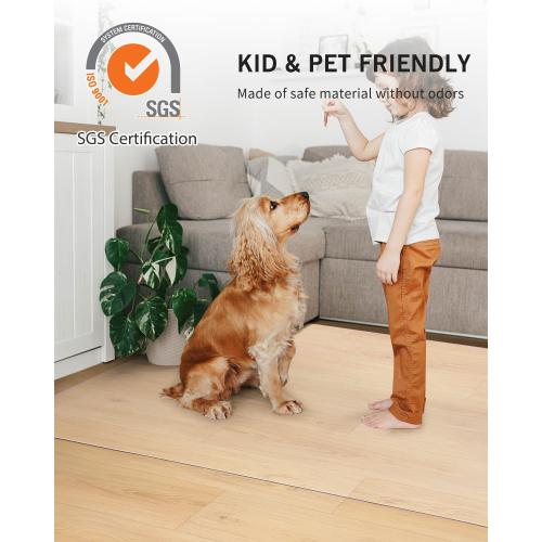 Clear Floor Mat for Home, 4'×6' Large Non-Slip Plastic Rug for Under Kitchen Table, Durable Waterproof Vinyl Area Mat for Baby Spills, Dog Accident, Anti-Scratch Floor Protector for Living Room