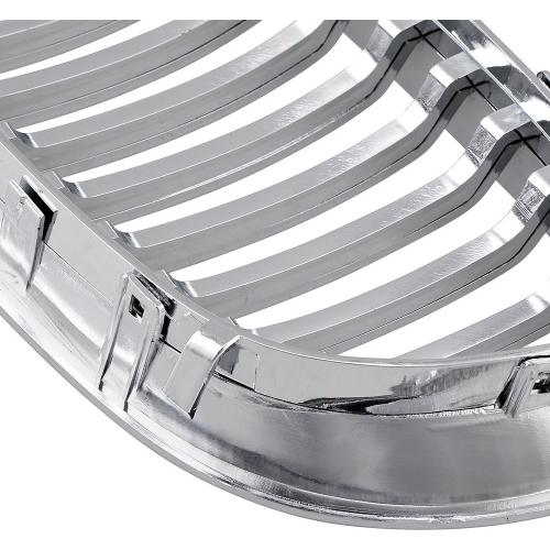 AMOPACORP For 2003-2006 E46 3 series Coupe Cabriolet 2-Door LCI Facelift 1 Pair of Left Right Chrome Front Hood Bumper Single Line Kidney Grille Grill