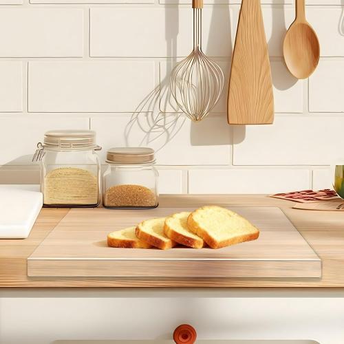 Large Acrylic Cutting Board with Counter Lip, 30x20inch Clear Cutting Boards for Countertop，2PCS, Countertop Protector And 16 * 20 Inch Dish Drying Mat，5mm Non-Slip Cutting Board for Kitchen Counter