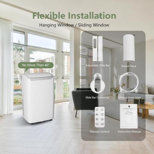 12,000 BTUs Portable Air Conditioner, 3-In-1 Portable.  Dehumidifier & Fan Modes, Digital Display, Quiet Freestanding AC for Home, Office, Bedroom