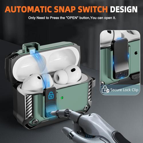for AirPods Pro 3 Case (2025) with Phone Stand,Full Drop Protection Automatic Snap Switch Design with Cleaner Kit for iPod Pro 3rd Charging (USB-C/Lightning Cable)
