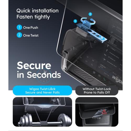 Wigoo Under Screen Organizer for Model Y 2019~2026, Including Model Y Juniper 2025~2026 (Standard, Premium & Performance), Concealed Center Console Organizer Tray, Quick & Stable Installation