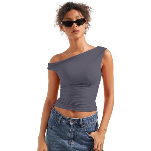 SUUKSESS Women Off Shoulder Tops Sleeveless Shirts Y2K Going Out Crop Tank Top