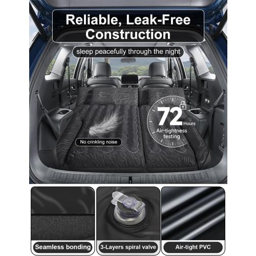 Umbrauto SUV Air Mattress for Car Camping, Leakproof & Quick Inflation Sleeping Airbed, Fits Most Compact, Mid-Size & Full-Size SUV Trunks for Road Trip Travel