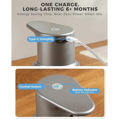Automatic Liquid Soap Dispenser Touchless, 304 Stainless Steel Bottle Body