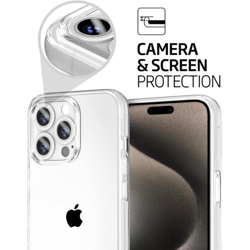 TENOC Phone Case Compatible with iPhone 15 Pro Max, Clear Case Shockproof Protective Bumper Slim Cover for 6.7 Inch