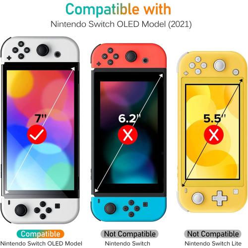 ivoler 4-Pack Tempered Glass Screen Protector Designed for Nintendo Switch OLED Model 2021&2023 with [Alignment Frame] Transparent HD Clear[Updated Version] Screen Protector for Switch OLED 7''