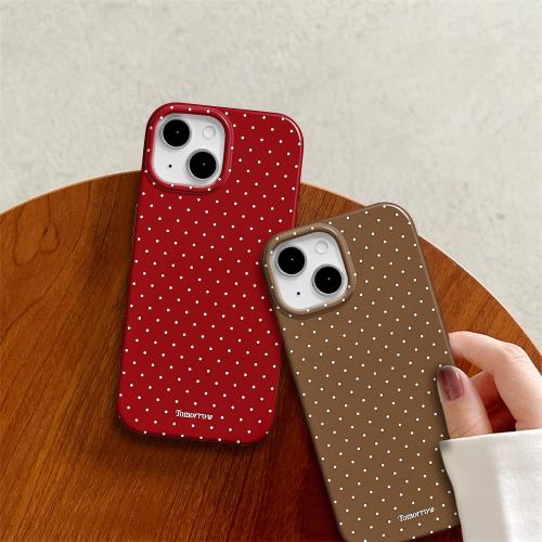inewateri Compatible with iPhone 16 Pro Case with Cute Fashion Polka Dot Aesthetics Design Simple Cases for Soft TPU Slim Protection Cover-Red