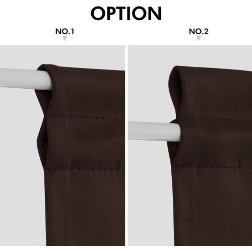 Deconovo Blackout Door Curtain for Glass Doors & Sidelights, Thermal Insulated Privacy Panel with Dual Rod Pockets & Adjustable Tieback, Machine‑Washable Curtain (54W x 72L, Dark Brown, 1 Panel)