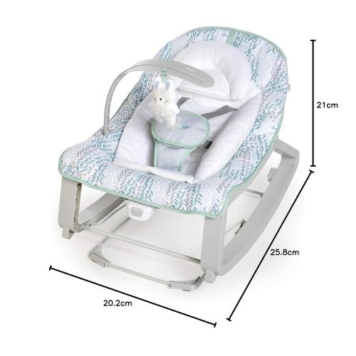 Ingenuity Keep Cozy 3-in-1 Grow with Me Vibrating Baby Bouncer Seat & Infant to Toddler Rocker, Vibrations & -Toy Bar, 0-30 Months Up to 40 lbs (Spruce)