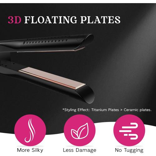 Airflow Styler, Titanium Flat Iron Hair Straightener, Professional Curling Iron with Cooling Air Vents to Lock in Style